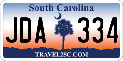 SC license plate JDA334