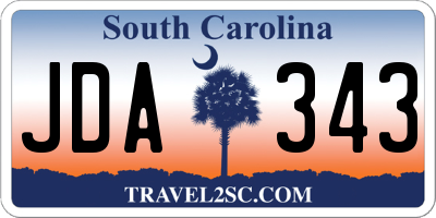 SC license plate JDA343