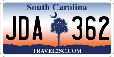SC license plate JDA362