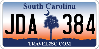 SC license plate JDA384
