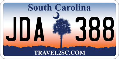 SC license plate JDA388