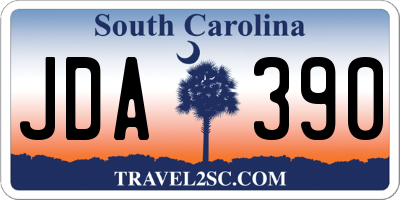 SC license plate JDA390