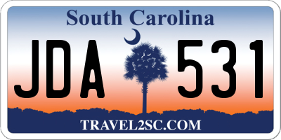 SC license plate JDA531