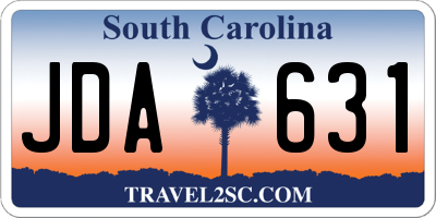SC license plate JDA631