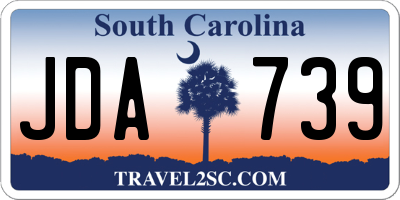SC license plate JDA739