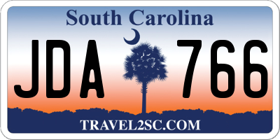 SC license plate JDA766