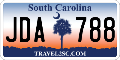 SC license plate JDA788