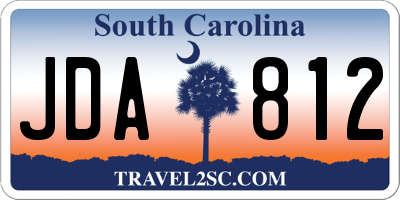 SC license plate JDA812