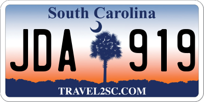 SC license plate JDA919