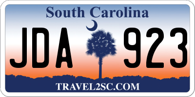 SC license plate JDA923