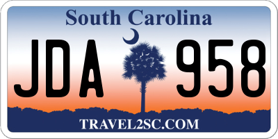 SC license plate JDA958