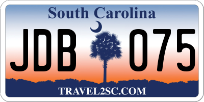 SC license plate JDB075