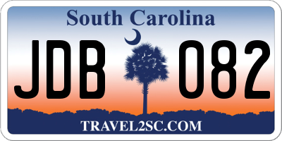 SC license plate JDB082