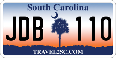 SC license plate JDB110