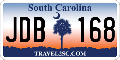 SC license plate JDB168
