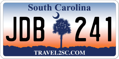 SC license plate JDB241