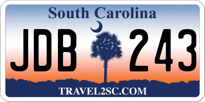 SC license plate JDB243