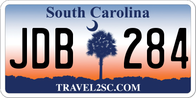 SC license plate JDB284