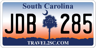 SC license plate JDB285