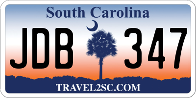 SC license plate JDB347