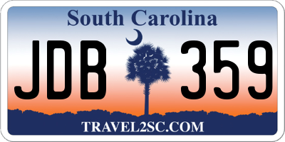 SC license plate JDB359