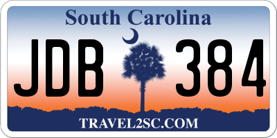 SC license plate JDB384