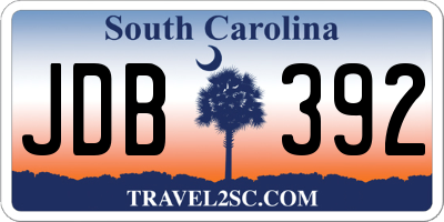 SC license plate JDB392