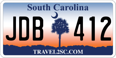 SC license plate JDB412
