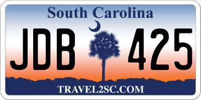 SC license plate JDB425