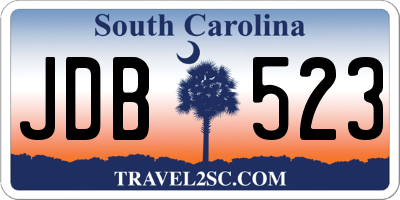 SC license plate JDB523