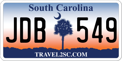 SC license plate JDB549