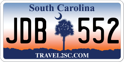 SC license plate JDB552