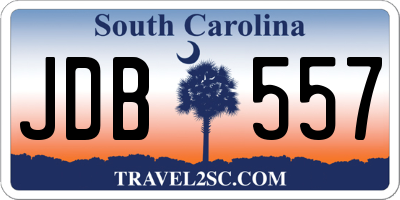 SC license plate JDB557