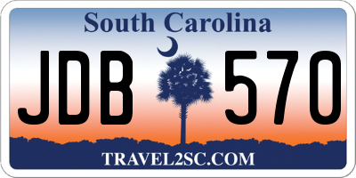 SC license plate JDB570