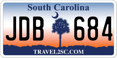 SC license plate JDB684