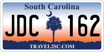 SC license plate JDC162