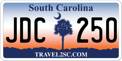 SC license plate JDC250