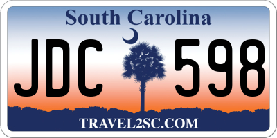 SC license plate JDC598