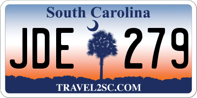SC license plate JDE279