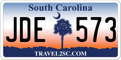 SC license plate JDE573