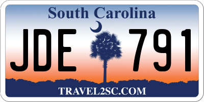 SC license plate JDE791