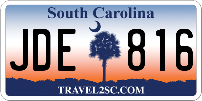 SC license plate JDE816