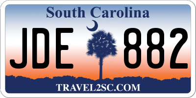 SC license plate JDE882