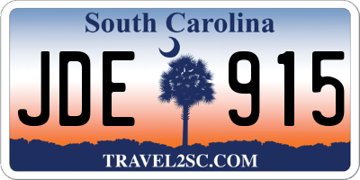 SC license plate JDE915