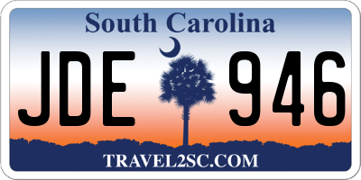 SC license plate JDE946