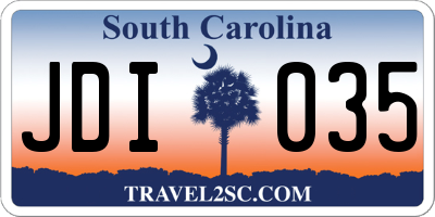 SC license plate JDI035