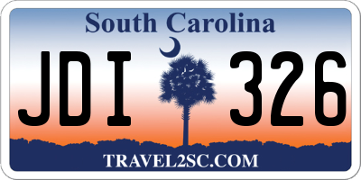 SC license plate JDI326