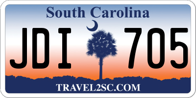 SC license plate JDI705