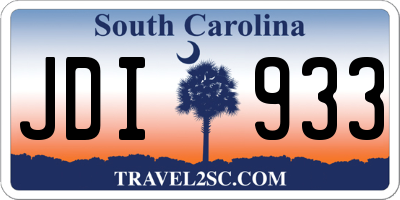 SC license plate JDI933