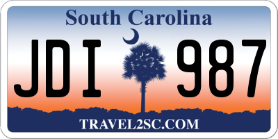 SC license plate JDI987